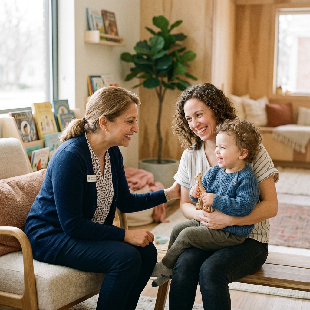 Happy pediatric patient receiving compassionate care from a specialized doctor